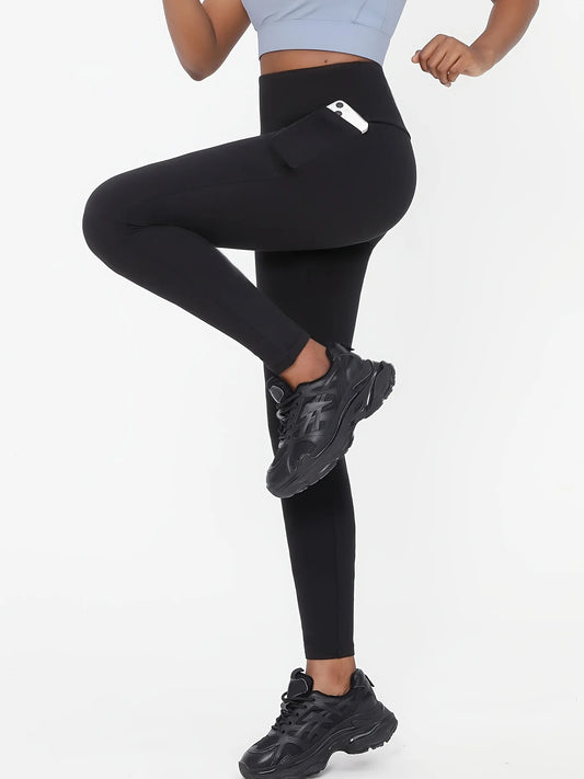 Women’s High Waist Black Yoga Leggings with Pockets