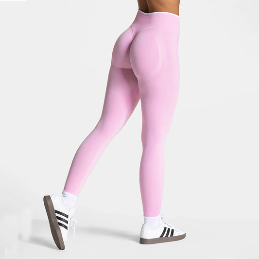 Seamless White Edge High Waist Yoga Leggings