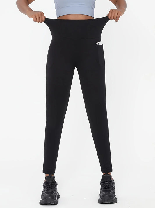 Women’s High Waist Black Yoga Leggings with Pockets