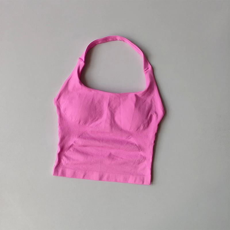 Seamless Cross Back Push Up Sports Bra