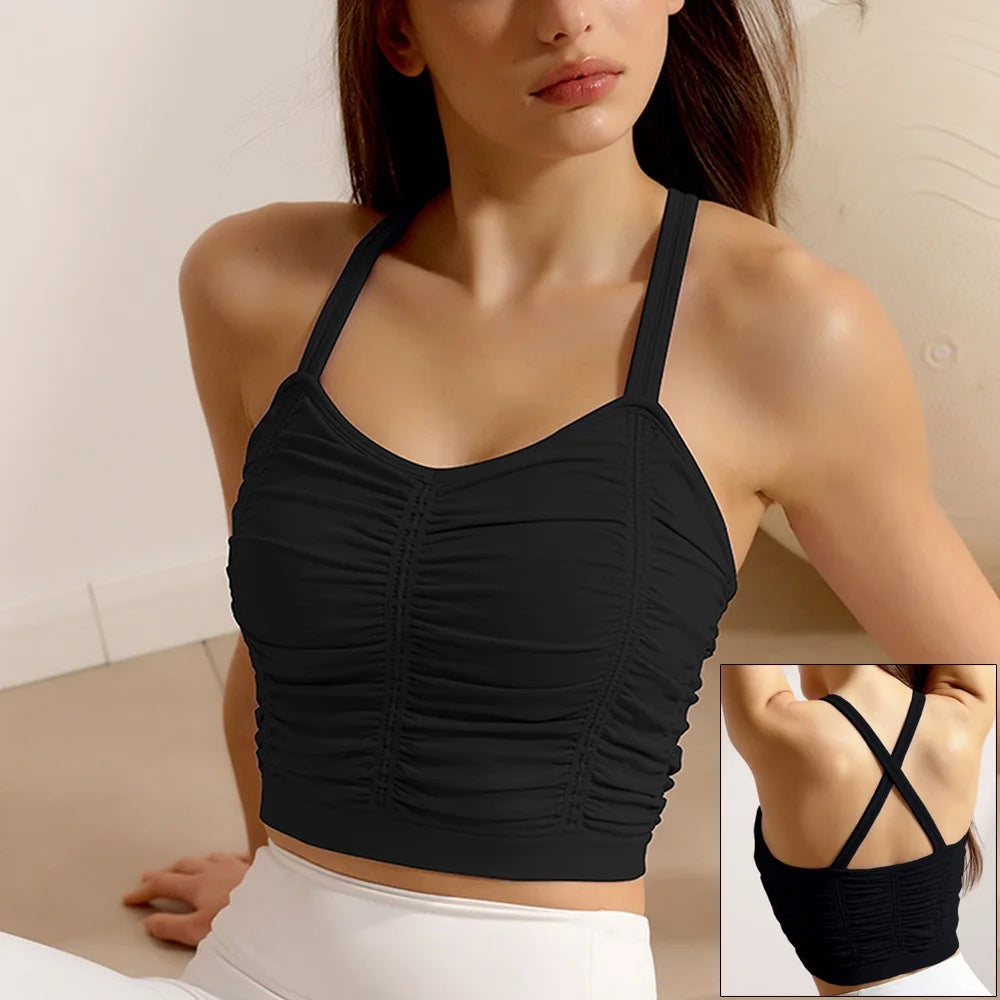 Front Zipper Push Up Sports Bra – Shockproof Gym Crop Top