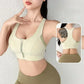 Front Zipper Push Up Sports Bra – Shockproof Gym Crop Top