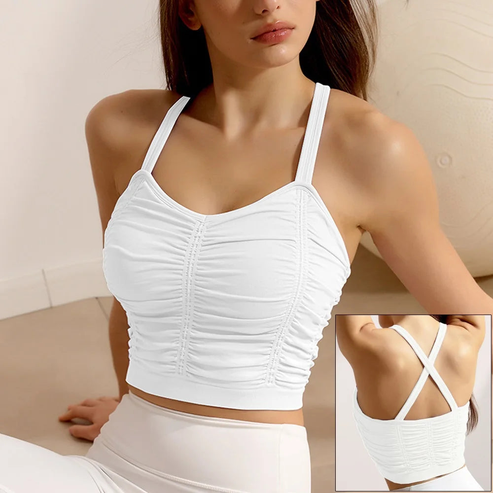 Front Zipper Push Up Sports Bra – Shockproof Gym Crop Top