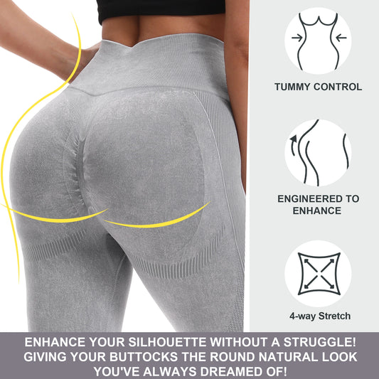 2 Pack High Waist Seamless Butt Lift Yoga Leggings